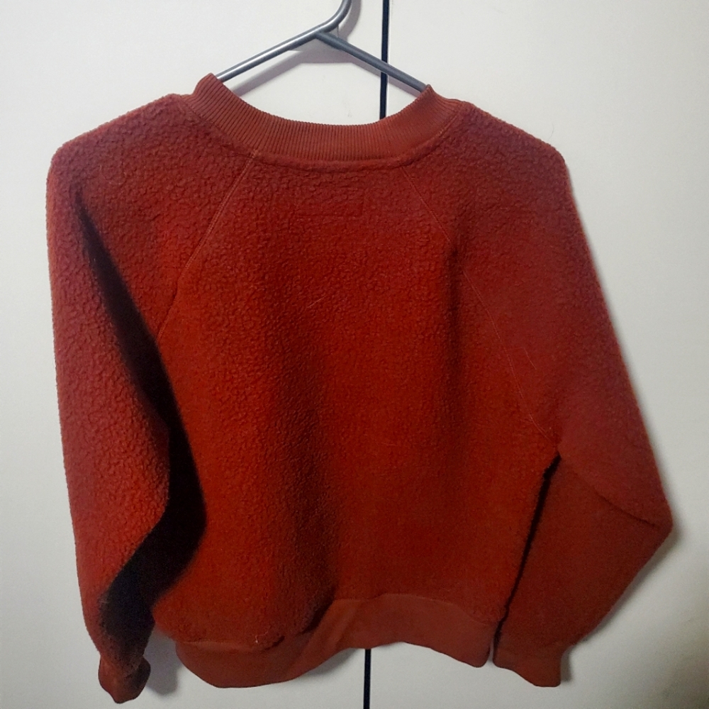 Women's Cozy Fleece Pullover Sweatshirt - Rust